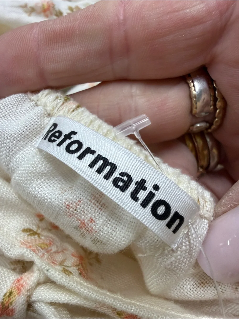Reformation NWOT Haven Top in Cream Floral Size Small